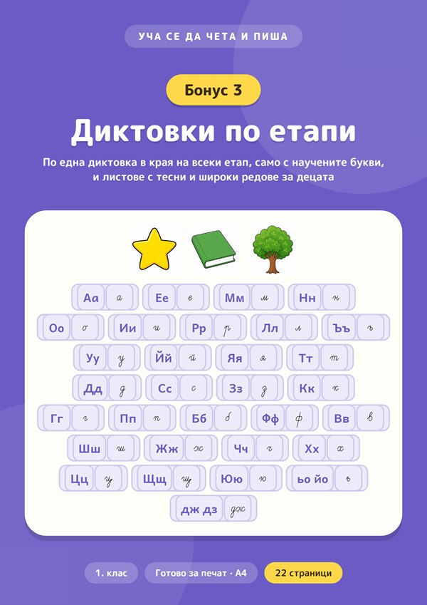 Бонус 3: Диктовки по етапи
